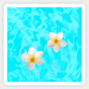 Lilo and Nani inspired white plumeria hawaiian flowers Sticker